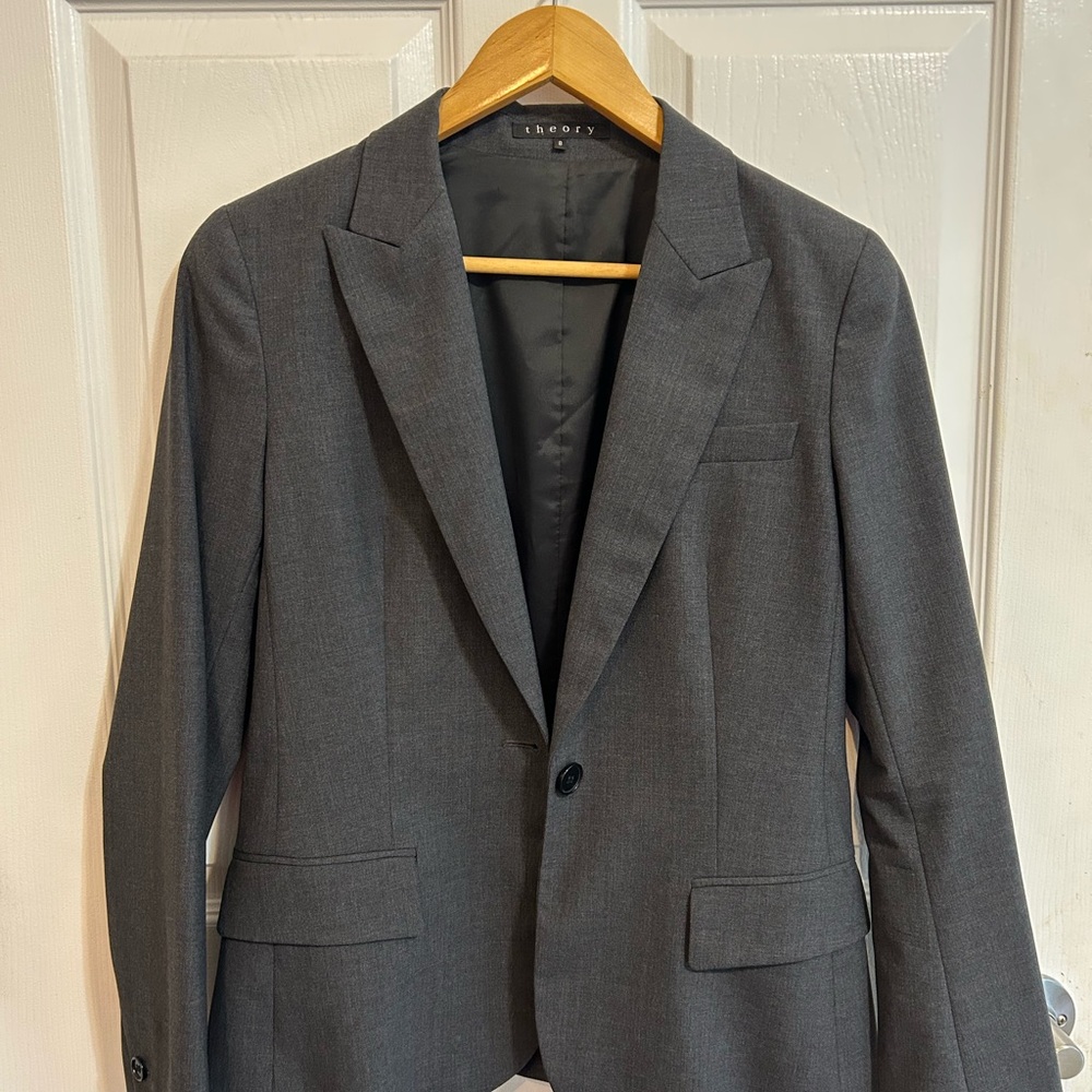 Theory Gray Wool Blazer
